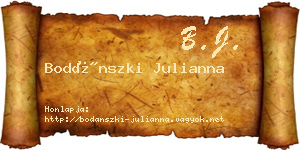 Bodánszki Julianna névjegykártya